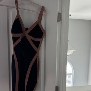 Windsor Black and Tan Maxi Dress